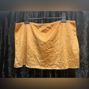 Golden Satin Mini Skirt/Lingerie